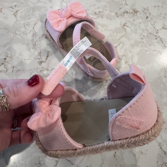 3-6M Carter’s Baby Girls Pink Bow Kids Sandals - Picture 5 of 7
